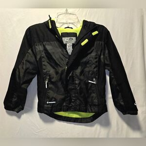 Champion Black and Neon Green Kids Raincoat/Wind Jacket